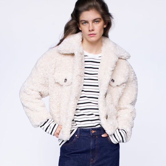 Fleece Overshirt- brand new women’s Zara jacket - Picture 2 of 3